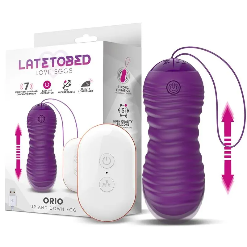 Orio Huevo Vibrador y Movimiento Telescópico Up and Down Control Remoto Púrpura – Huevos Vibradores