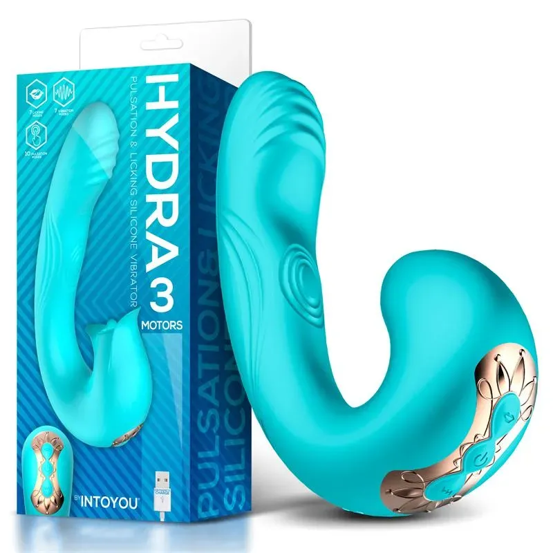 Hydra Vibrador con Pulsación y Lengua Estimuladora de Clítoris 3 Motores USB – Vibradores